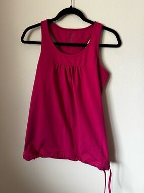 Athleta Pink Racerback Tank Top Built-In Bra No Pads Athletic Size M